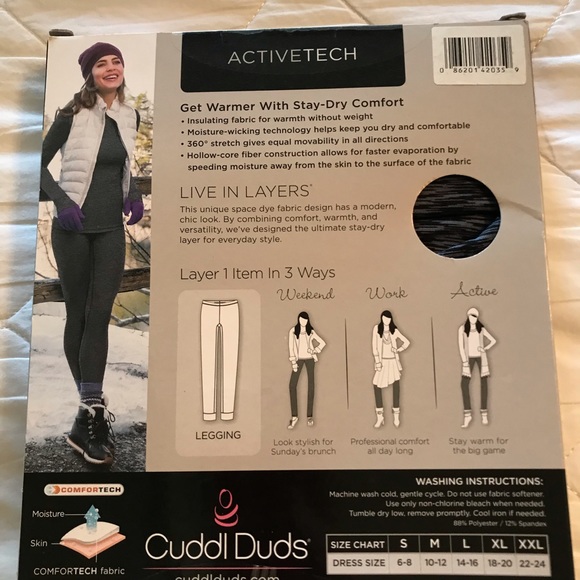 🆕 Cuddl Duds warm layer activeteach “blue space dye” - Picture 3 of 5